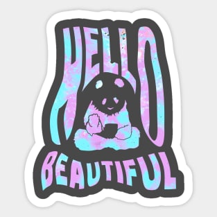 Hello Beautiful Panda Sticker